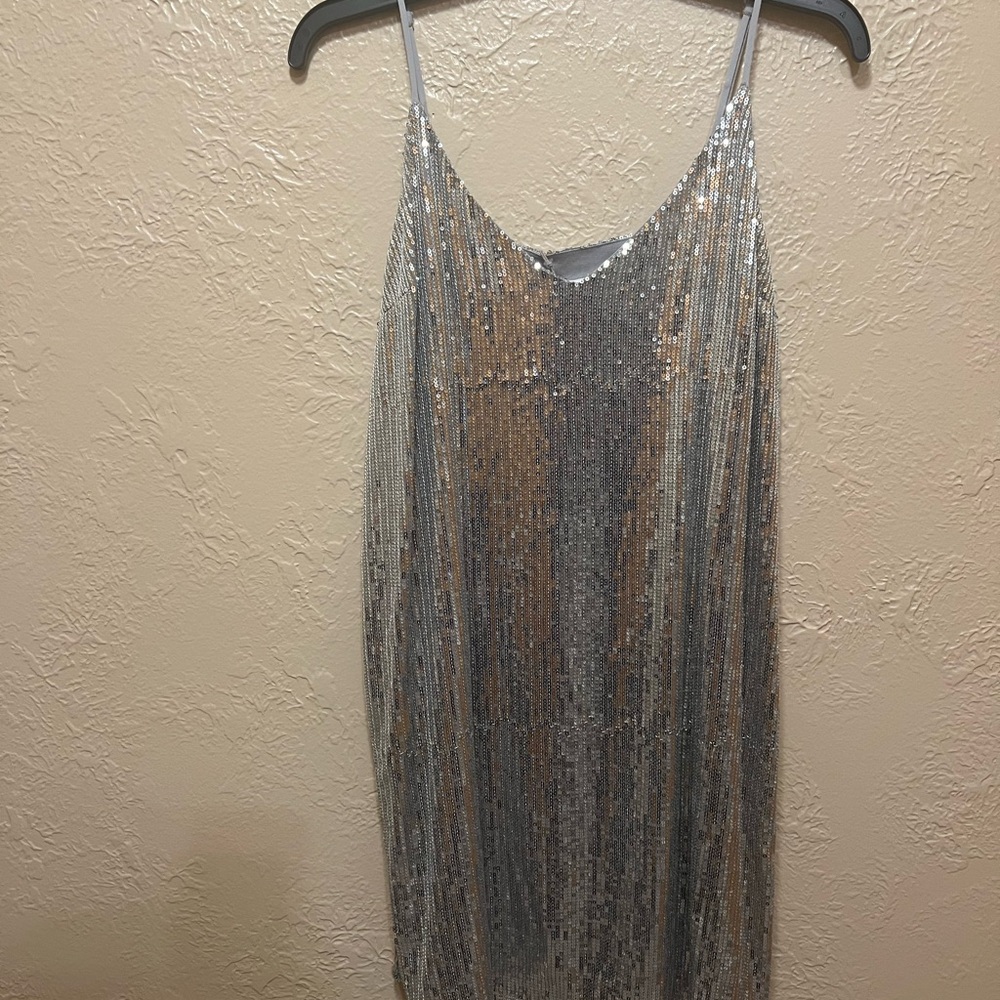 Silver Sequin Dress